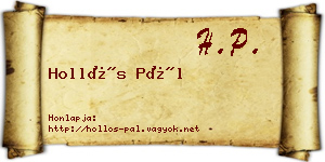 Hollós Pál névjegykártya
